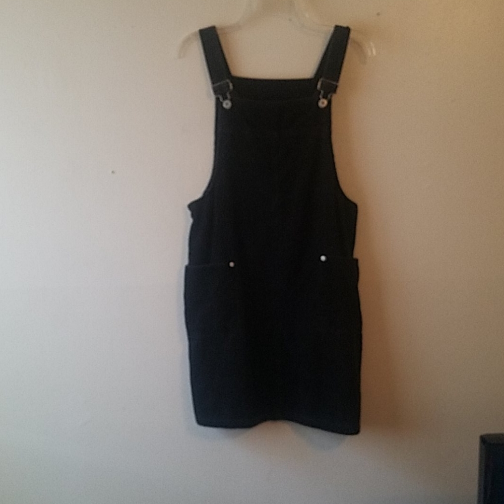 Black Velcro Overall Dress